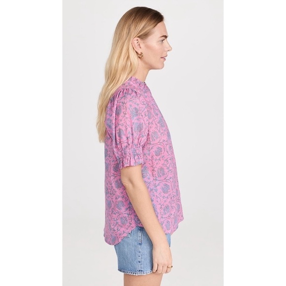 Apiece Apart Los Altos Floral Print Mock Neck Blouse Small - Picture 4 of 12